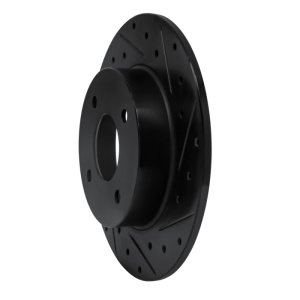 Nissan Sentra Brake Rotor (1) - Rear Right - R1 Concepts - Drilled & Slotted - Black - `04-`06